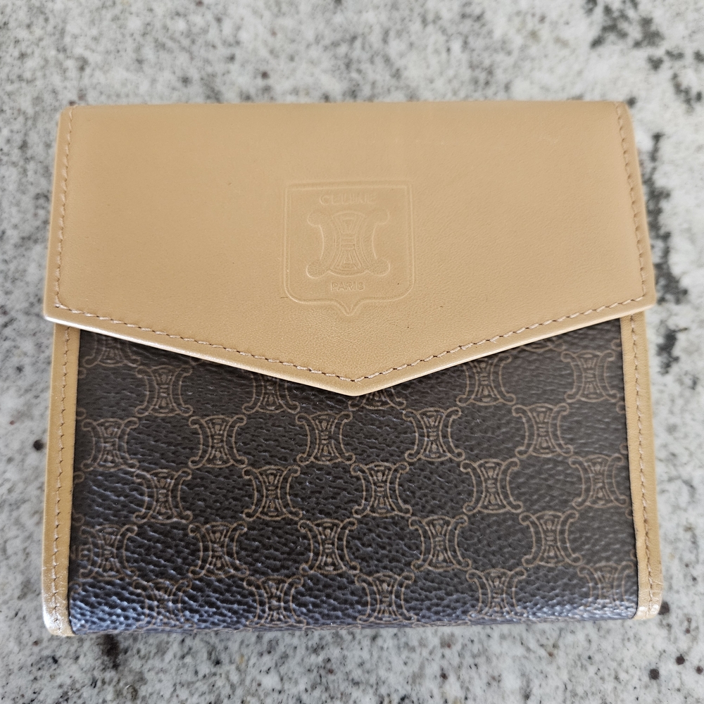 Celine Tan Macadam and Brown Women's Small Wallet Pre Loved